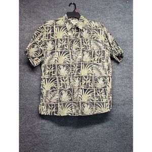 Mens Large Hawaiian Tropical Short Sleeve‎ Button Down Shirt